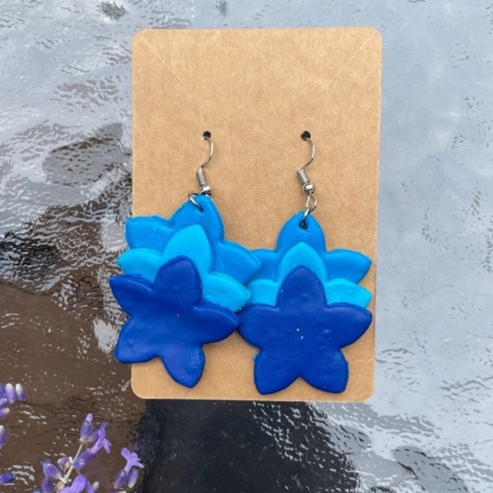 Layered star earrings
